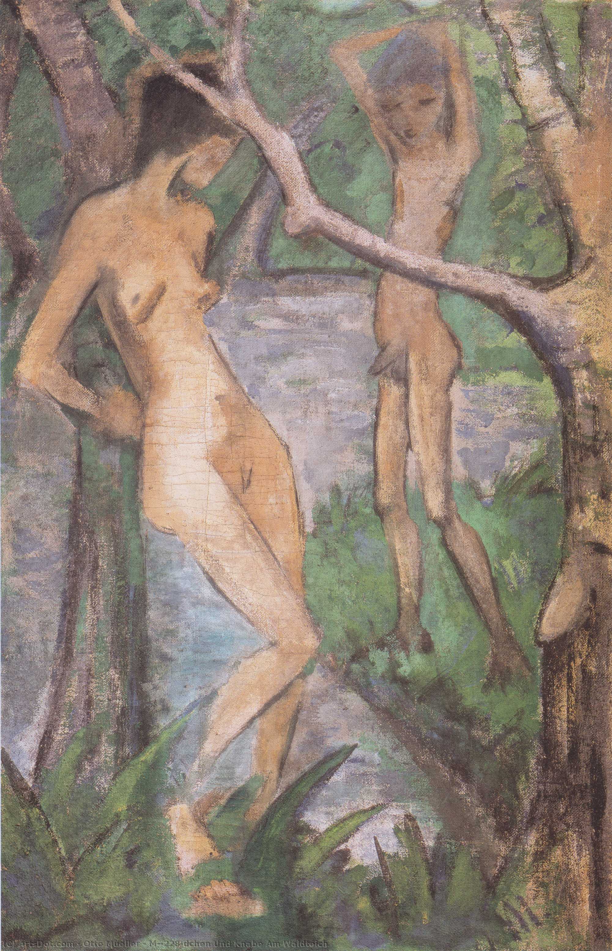 Mädchen Und Knabe Am Waldteich — Otto Mueller
