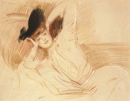 Young Woman Lying — Paul César Helleu
