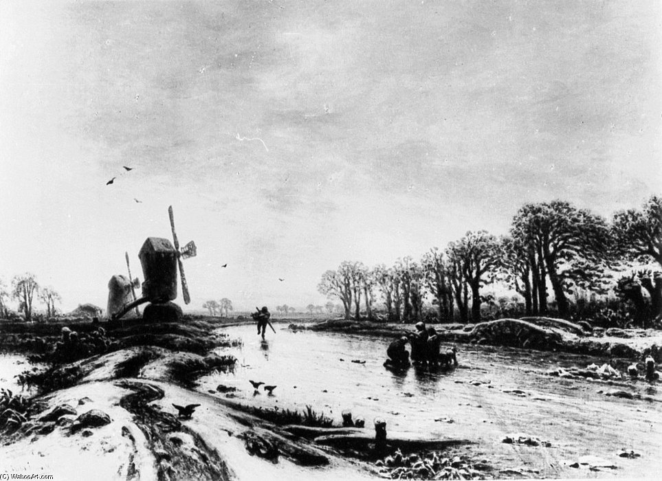 Spreewald Im Winter — Eduard Hildebrandt
