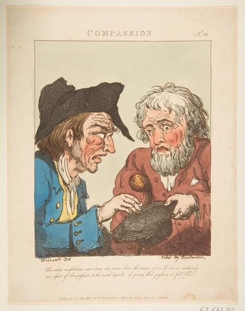 Compassion, From Le Brun Travested — Thomas Rowlandson