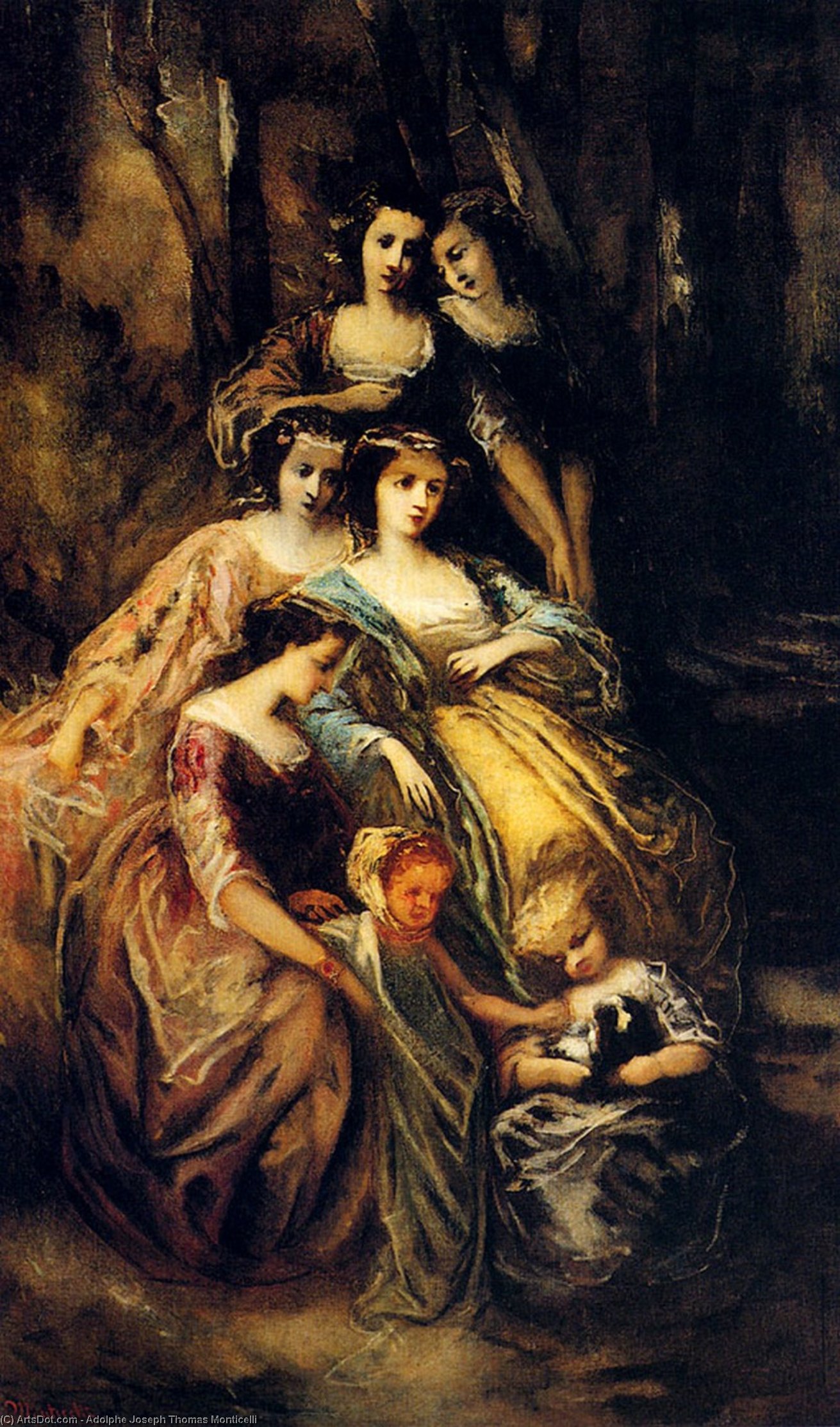 Empress Eugenie And Her Attendants — Adolphe Joseph Thomas Monticelli