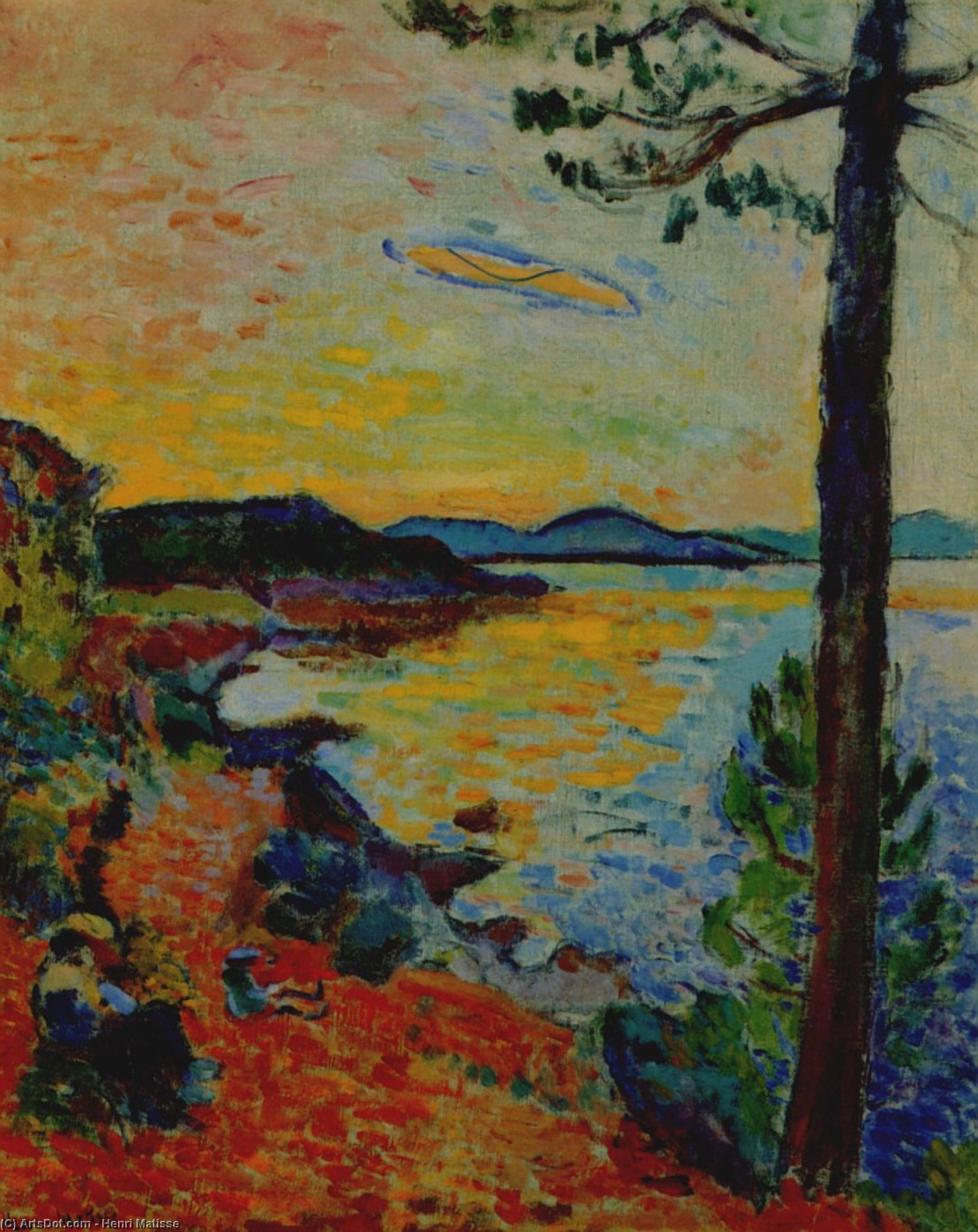 Le Goûter Ou Golfe De Saint-tropez Huile Sur Toile Düsseldorf, Kunstsalllung — Henri Matisse