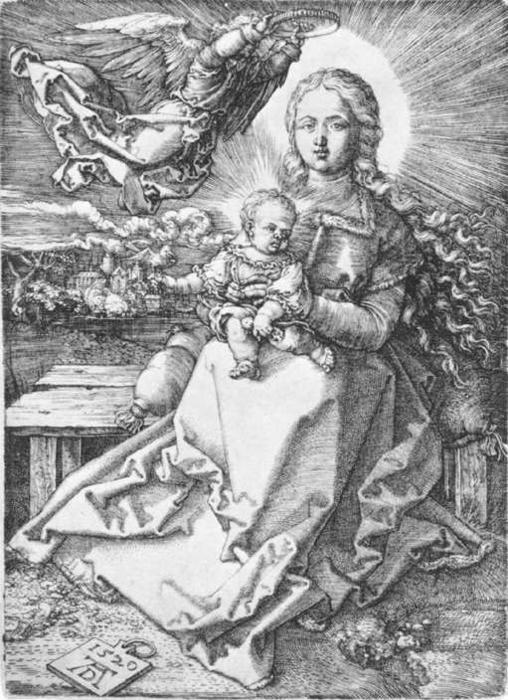 Madonna Crowned By An Angel — Albrecht Dürer