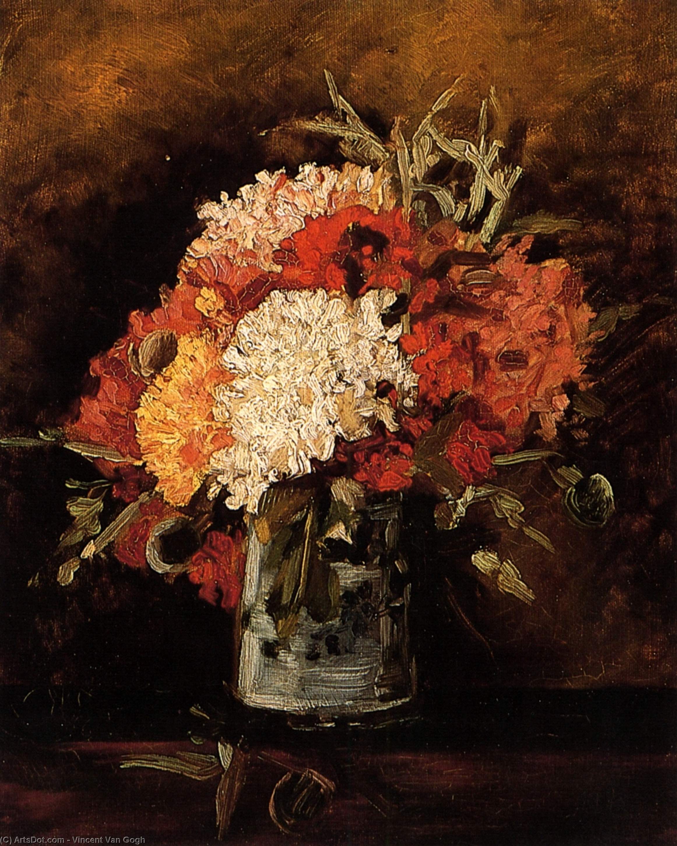 Vase With Carnations — Vincent Willem Van Gogh