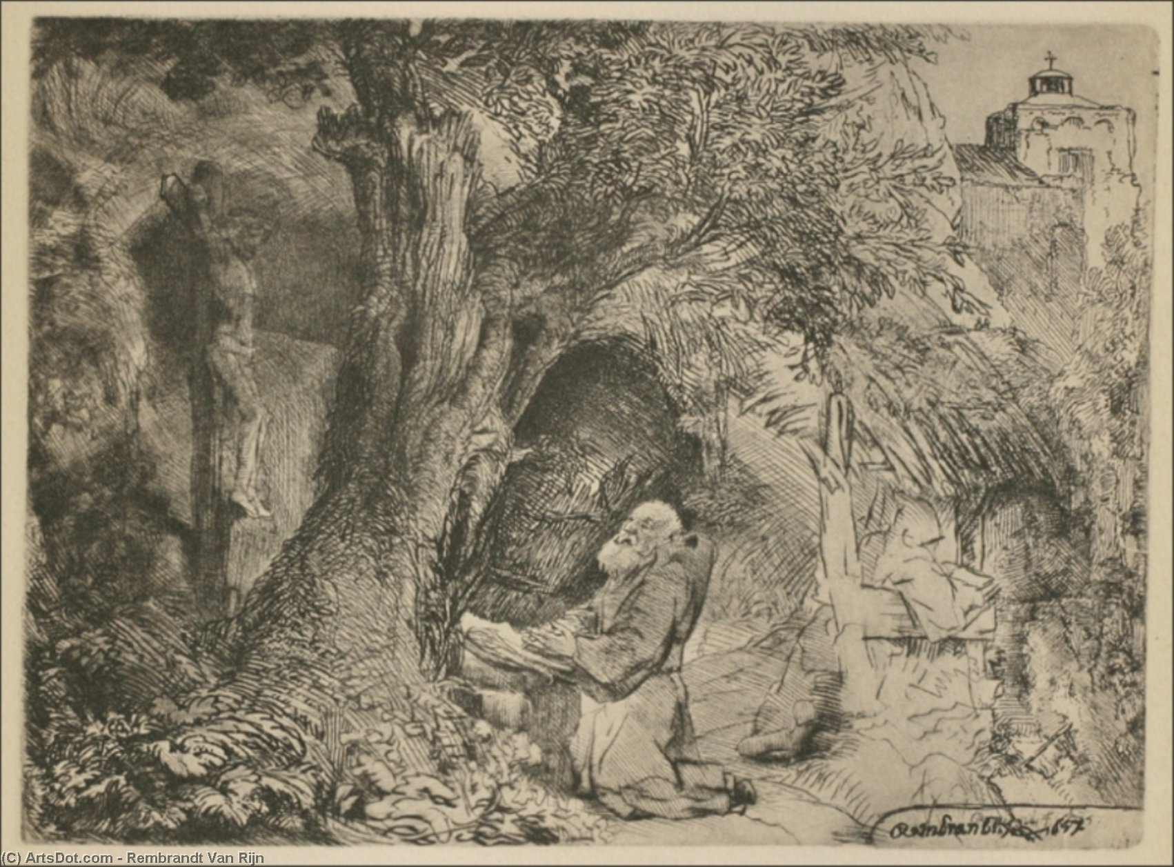 Saint Francis Praying — Rembrandt Van Rijn
