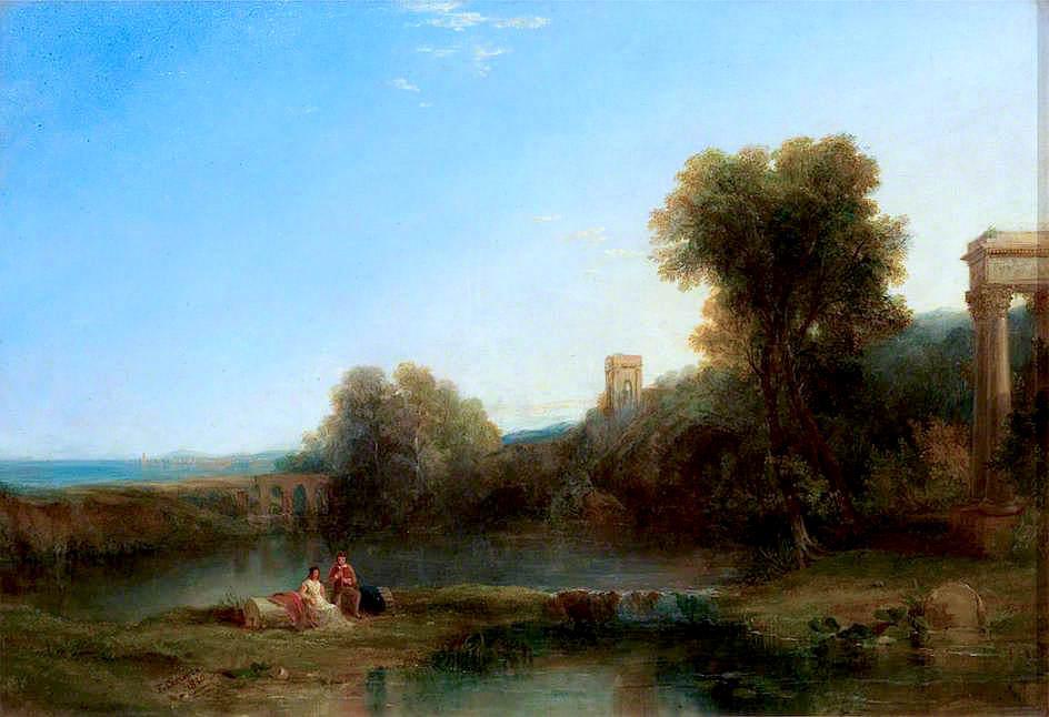 A Landscape With Classical Ruins — Thomas Creswick