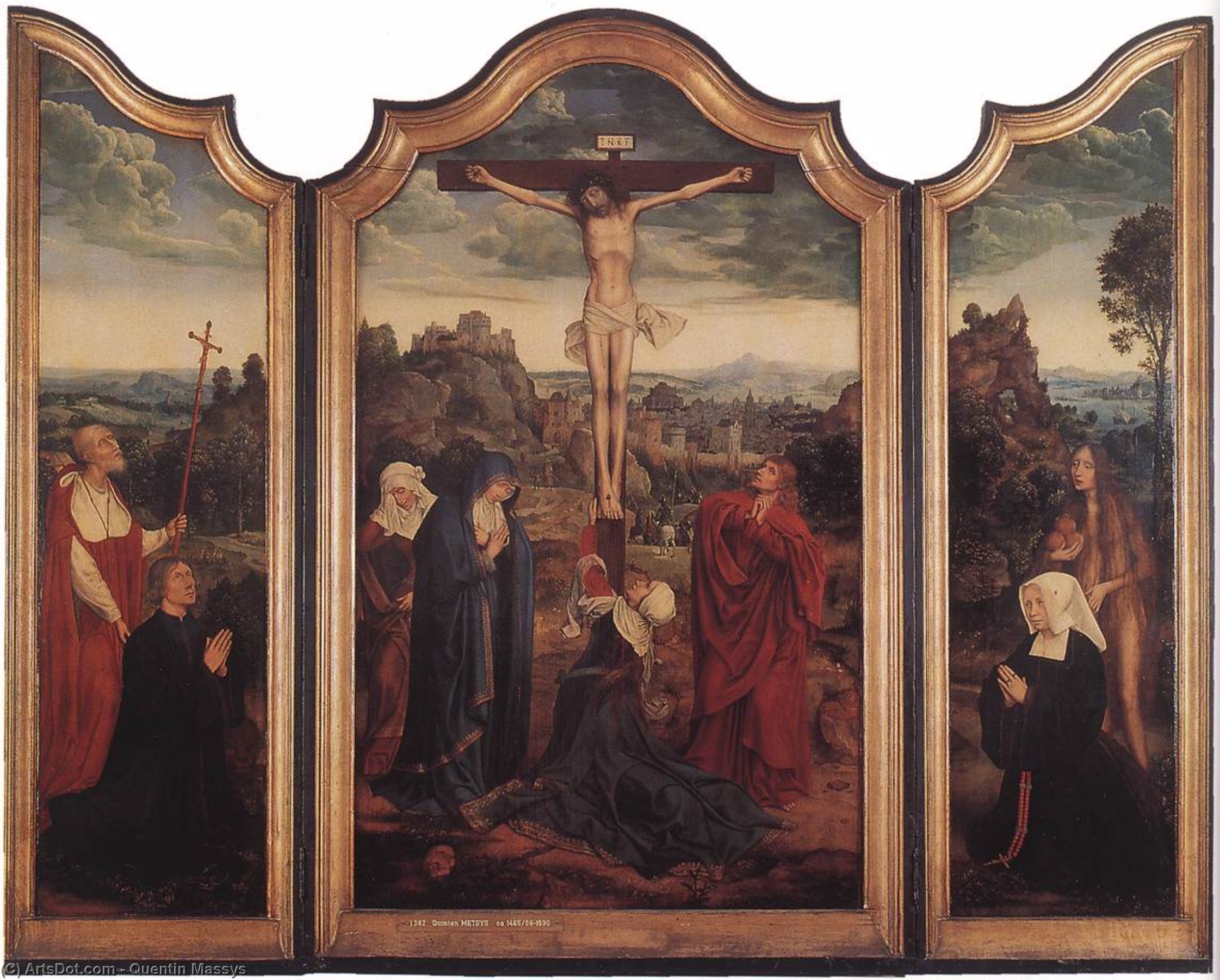Christ On The Cross With Donors — Quentin Massys