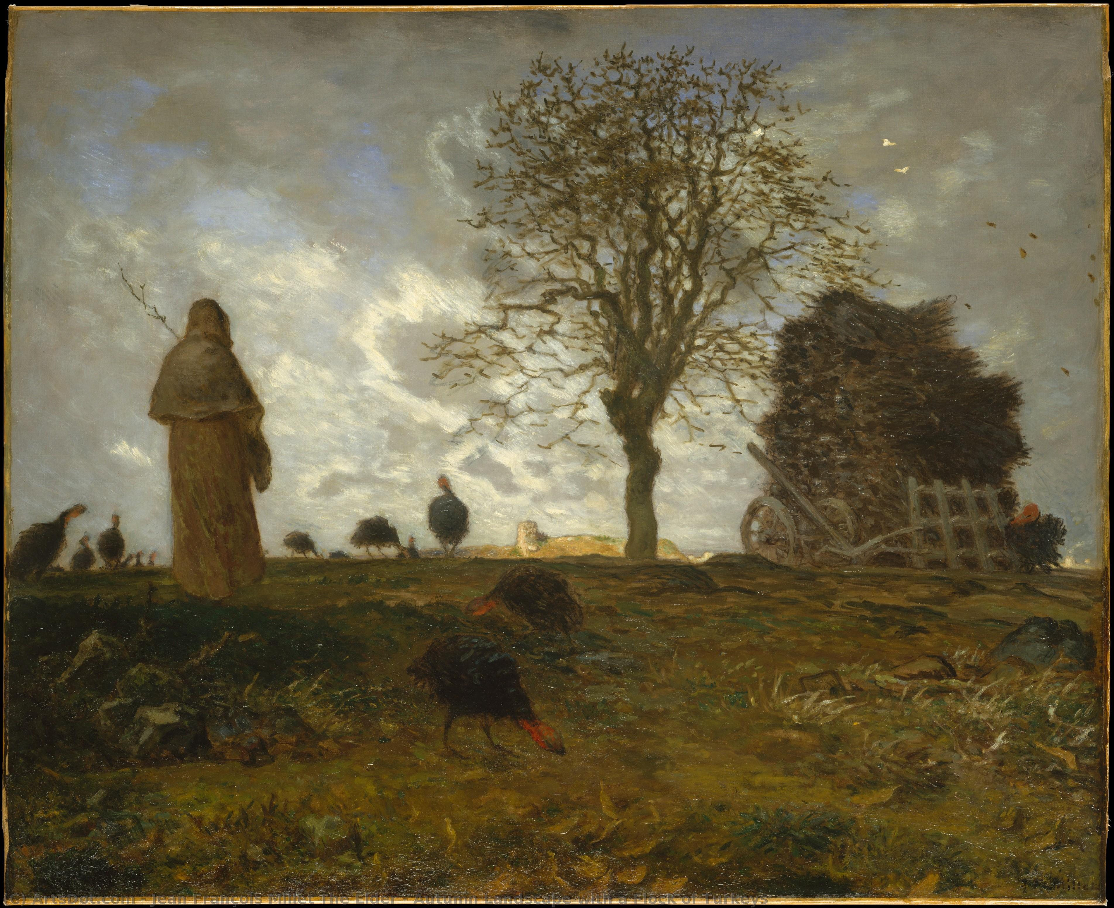 Autumn Landscape With A Flock Of Turkeys — Jean François Millet The Elder