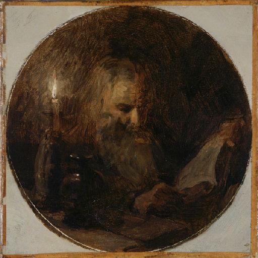 La Lecture À La Chandelle — Adolphe Félix Cals