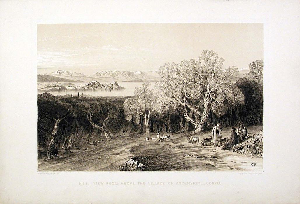 View From The Village Of Ascension, Corfu — Edward Lear