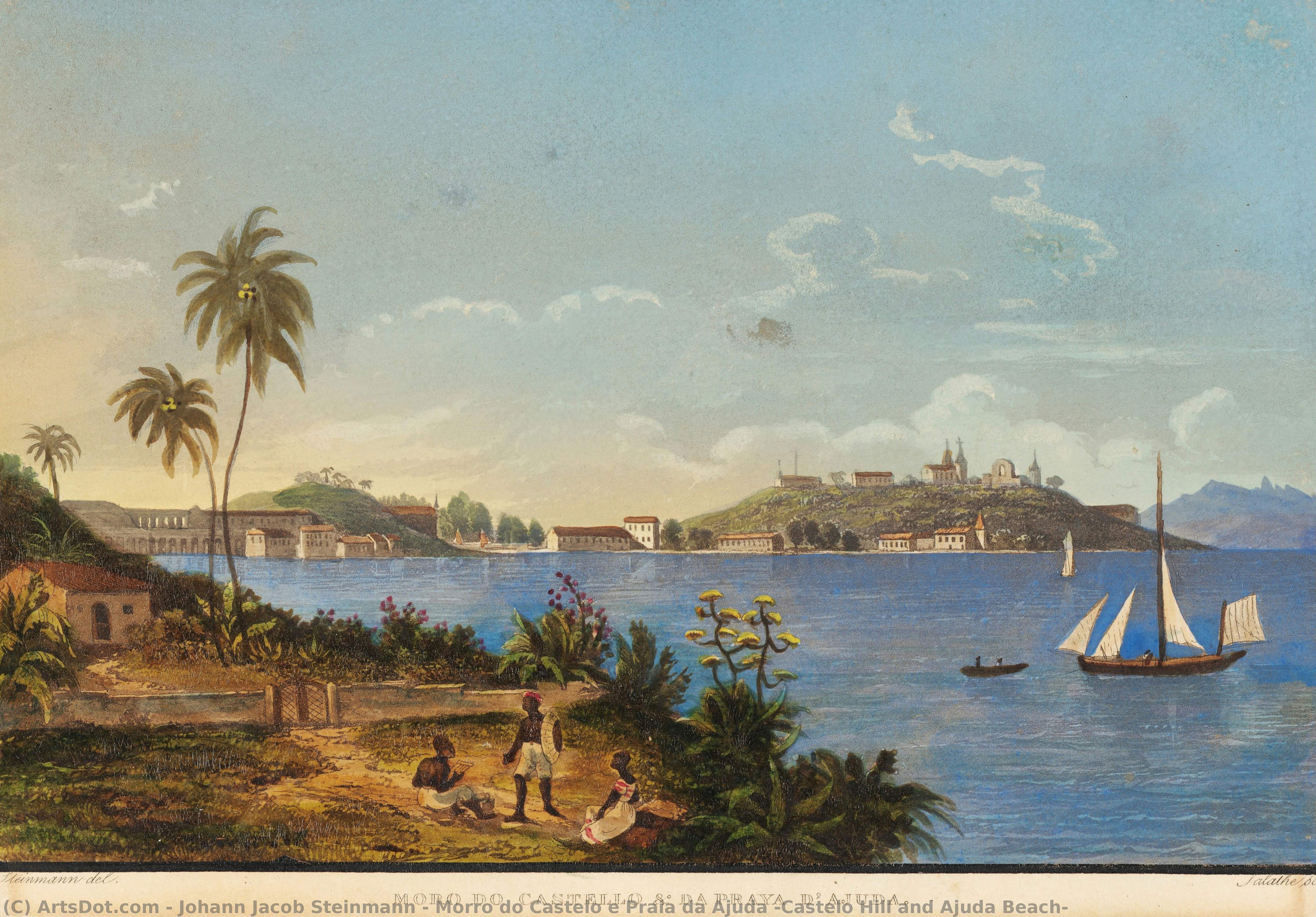 Morro Do Castelo E Praia Da Ajuda [castelo Hill And Ajuda Beach] — Johann Jacob Steinmann