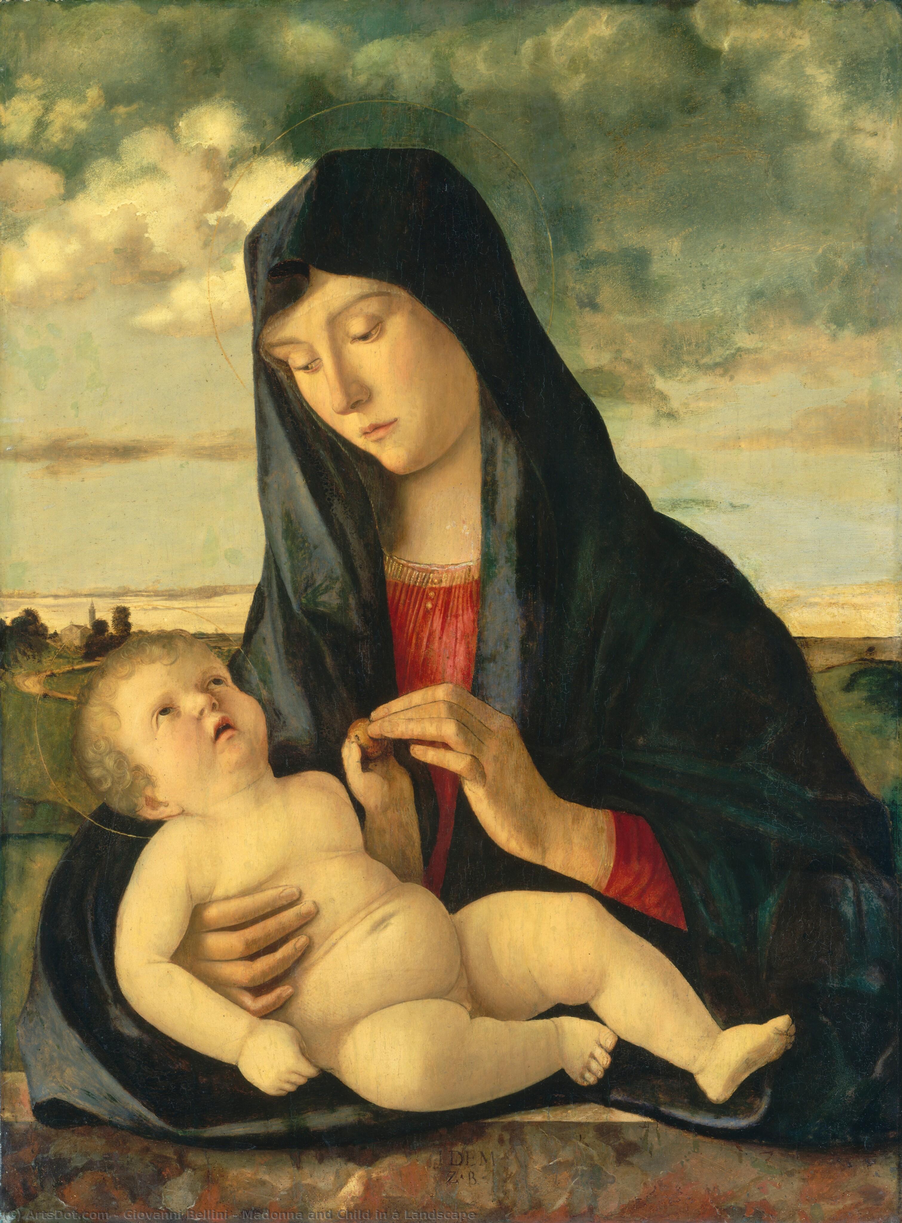 Madonna And Child In A Landscape — Giovanni Bellini