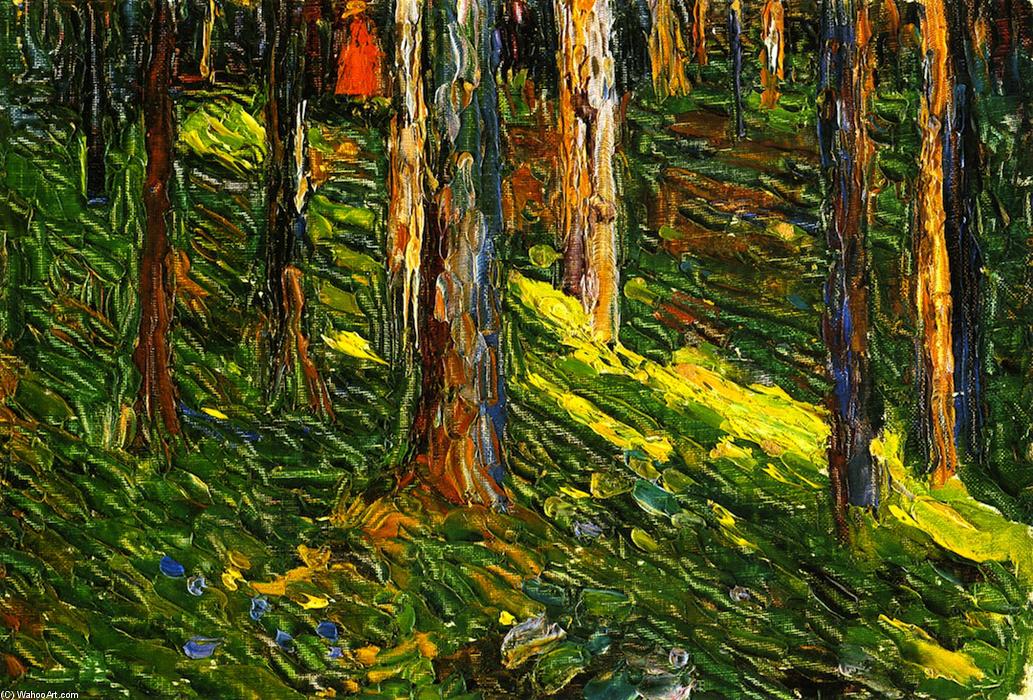 Forest Landscape With Red Figure — Wassily Wassilyevich Kandinsky