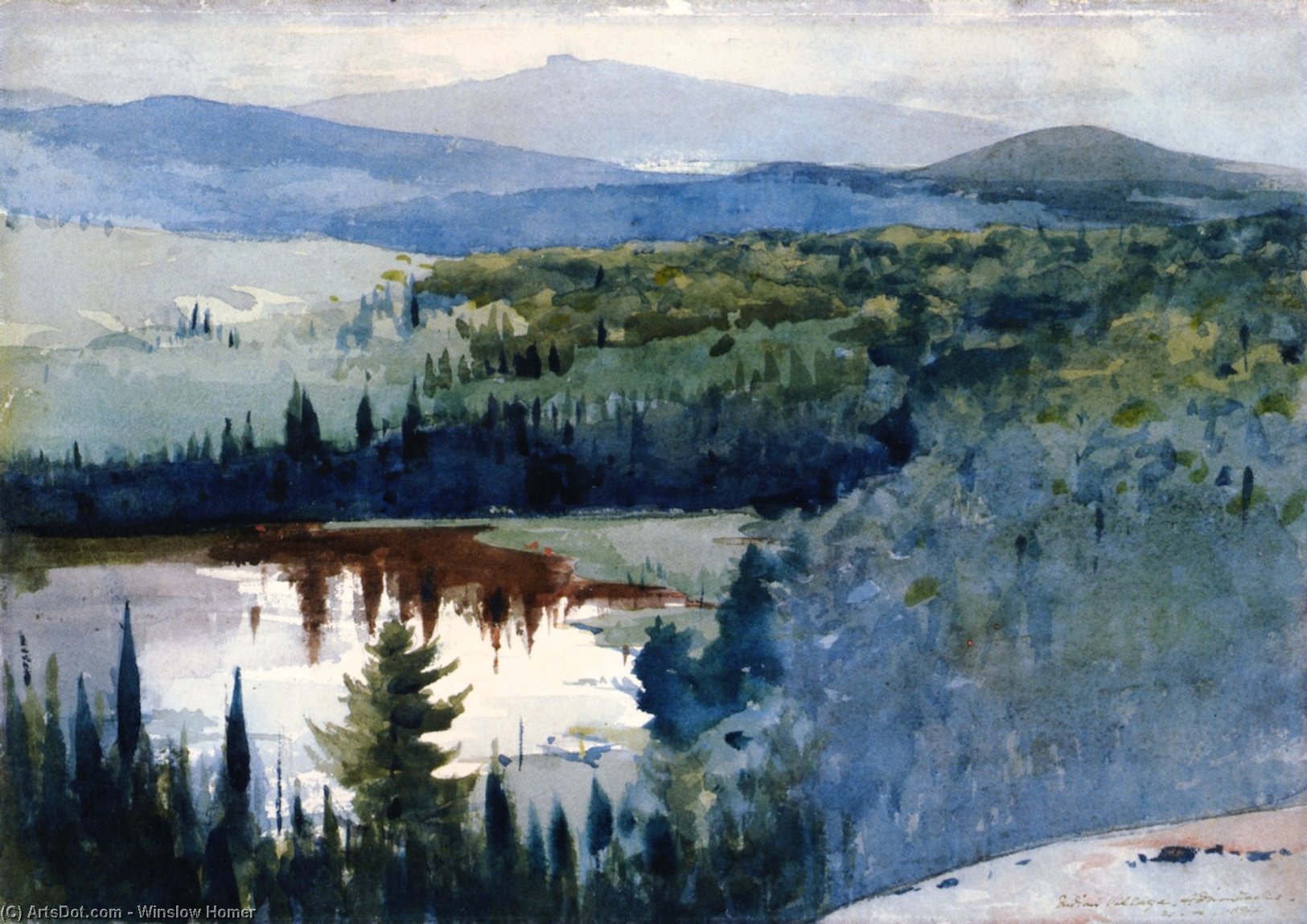 Indian Village, Adirondacks — Winslow Homer