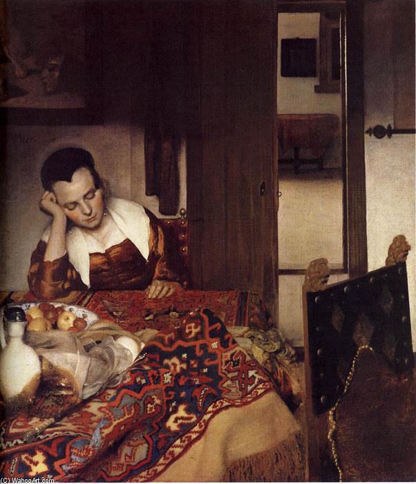 A Woman Asleep At Table — Johannes Vermeer