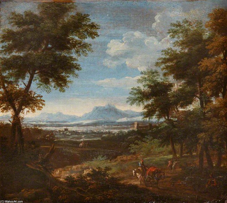 A Southern Landscape With Muleteers — Pieter Andreas Rysbrack