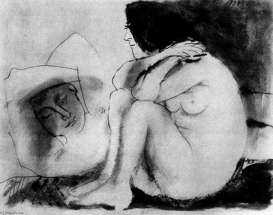 Sleeping Man And Sitting Woman — Pablo Picasso