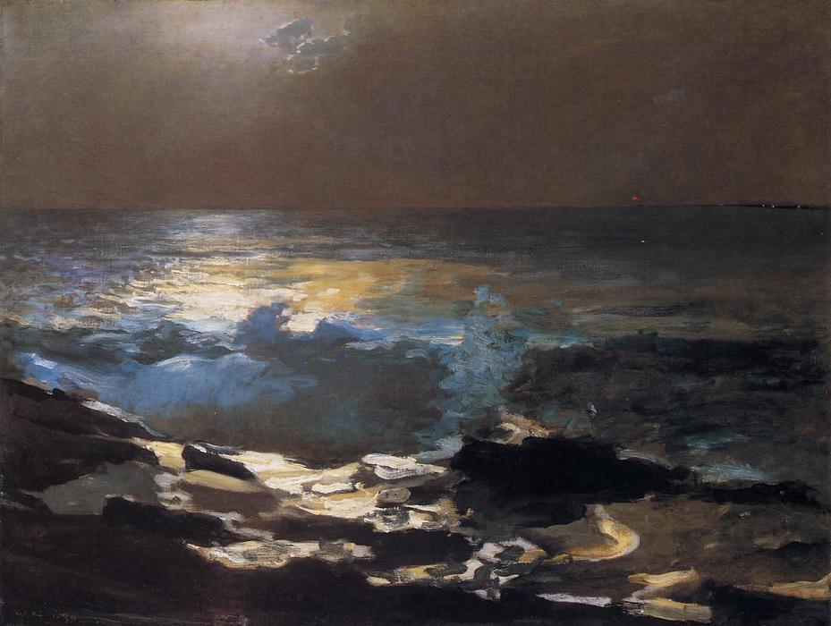 Moonlight, Wood Island Light — Winslow Homer