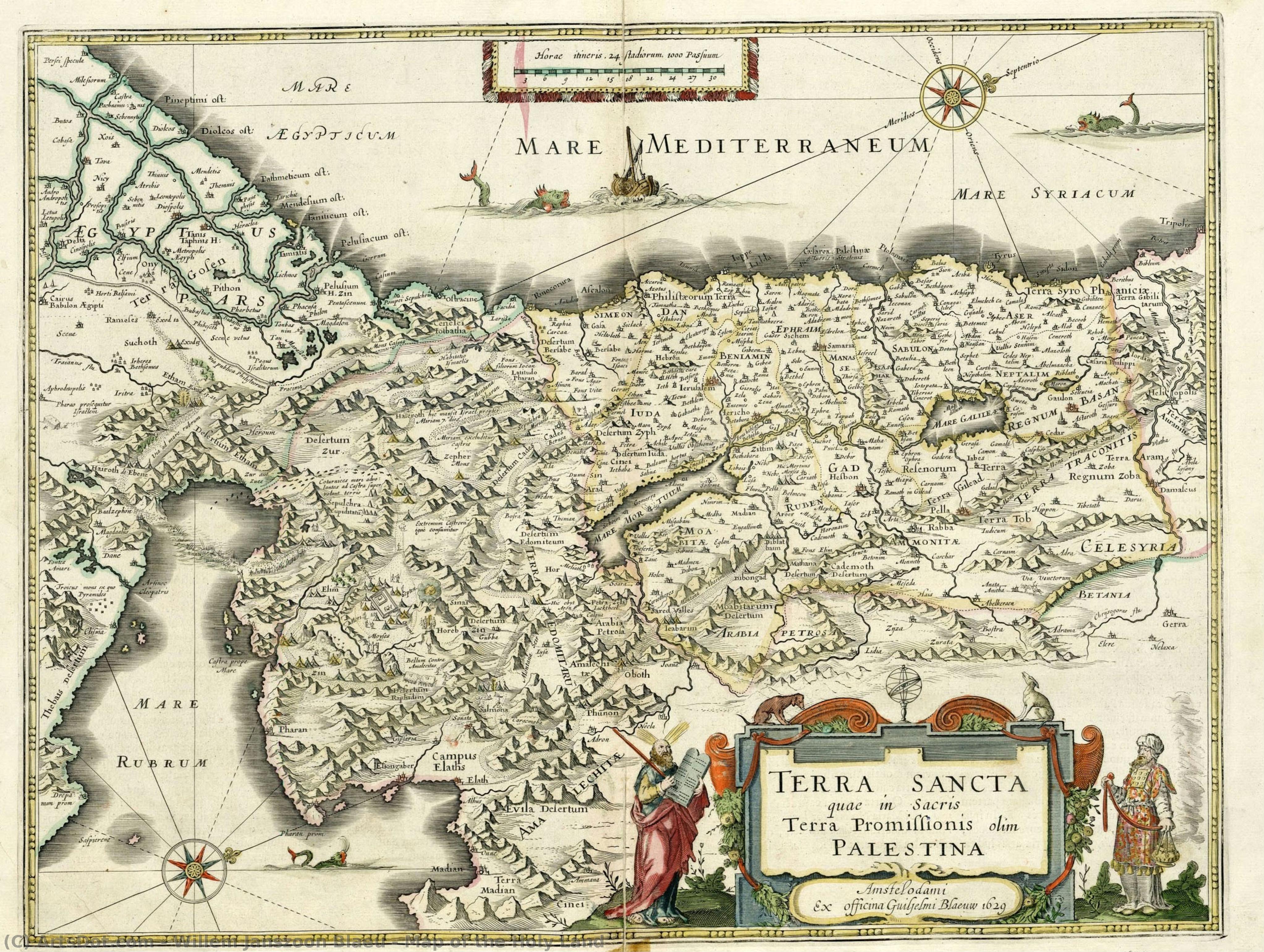 Map Of The Holy Land — Willem Janszoon Blaeu