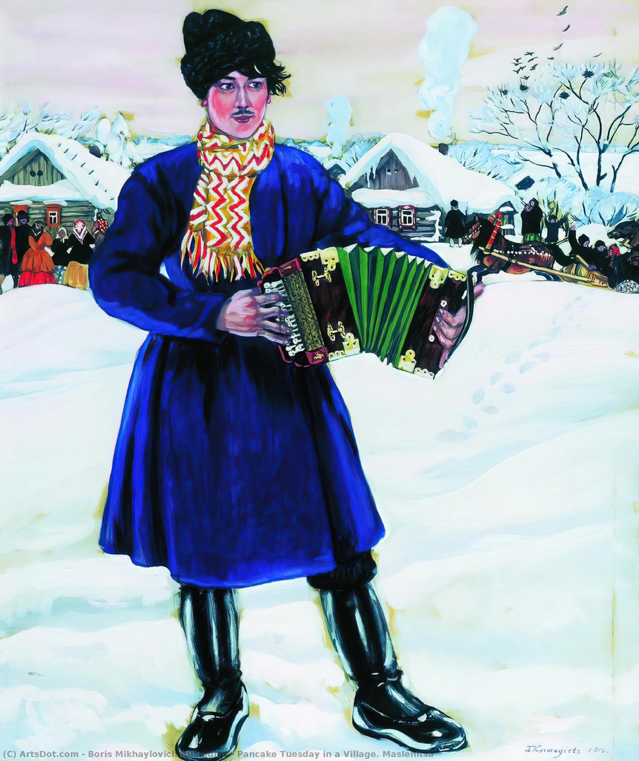 Pancake Tuesday In A Village. Maslenitsa — Boris Mikhailovich Kustodiev