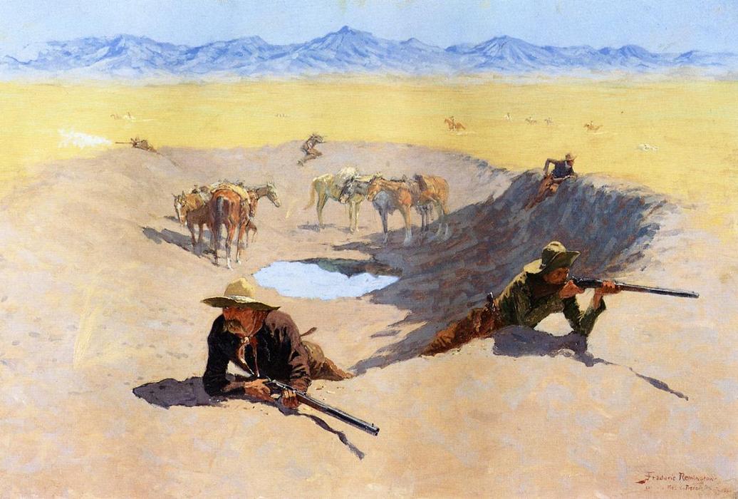 Fight For The Water Hole — Frederic Remington