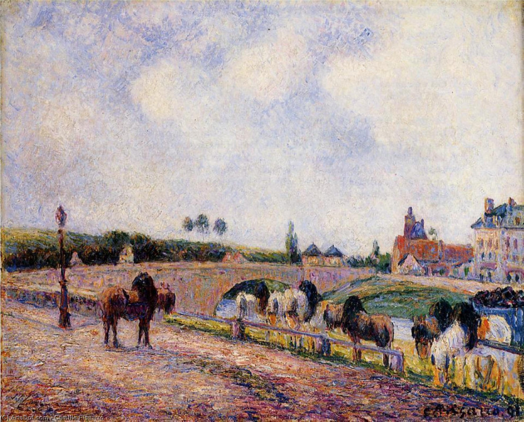 The Pontoise Bridge — Camille Pissarro
