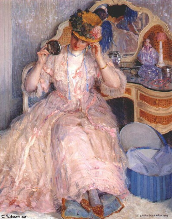 Lady Trying On A Hat — Frederick Carl Frieseke