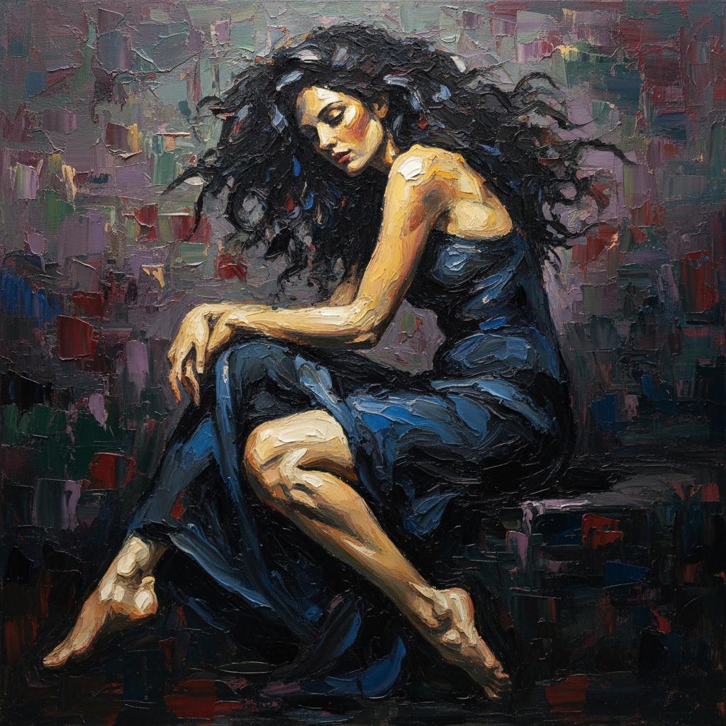 Ephemeral Shadows In Midnight Blue: A Singular Study Of Form And Nocturnal Grace — Christian Noiret