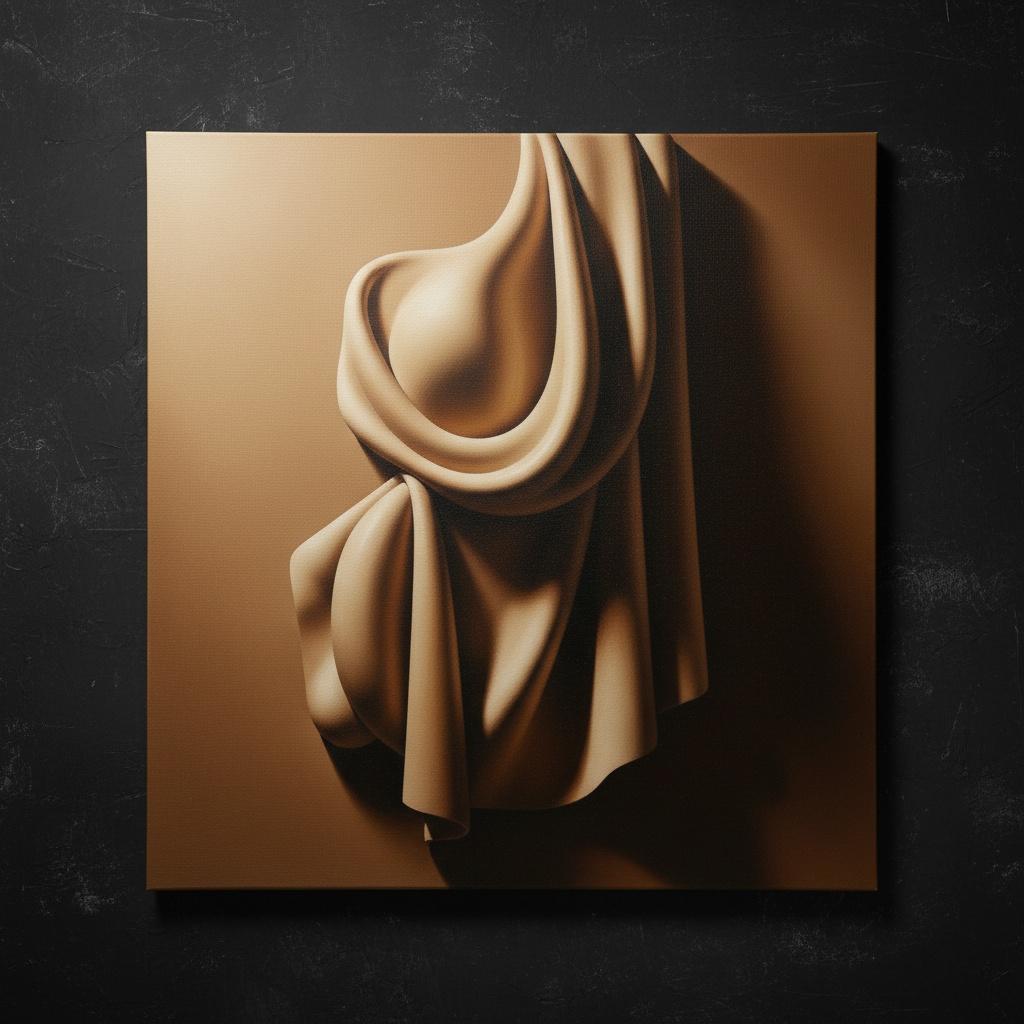 Monolithic Ochre Folds: A Singular Study In Sculptural Form And Eternal Shadow — Christian Noiret