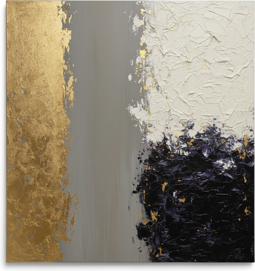 Gilded Fragments Of Obsidian And Light: A Monumental Study In Textured Gold — David Moreau