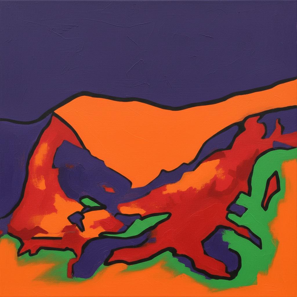 Fragmented Horizon Of Prismatic Shadows And Bold Organic Rhythms In Deep Violet — Caroline Pelletier