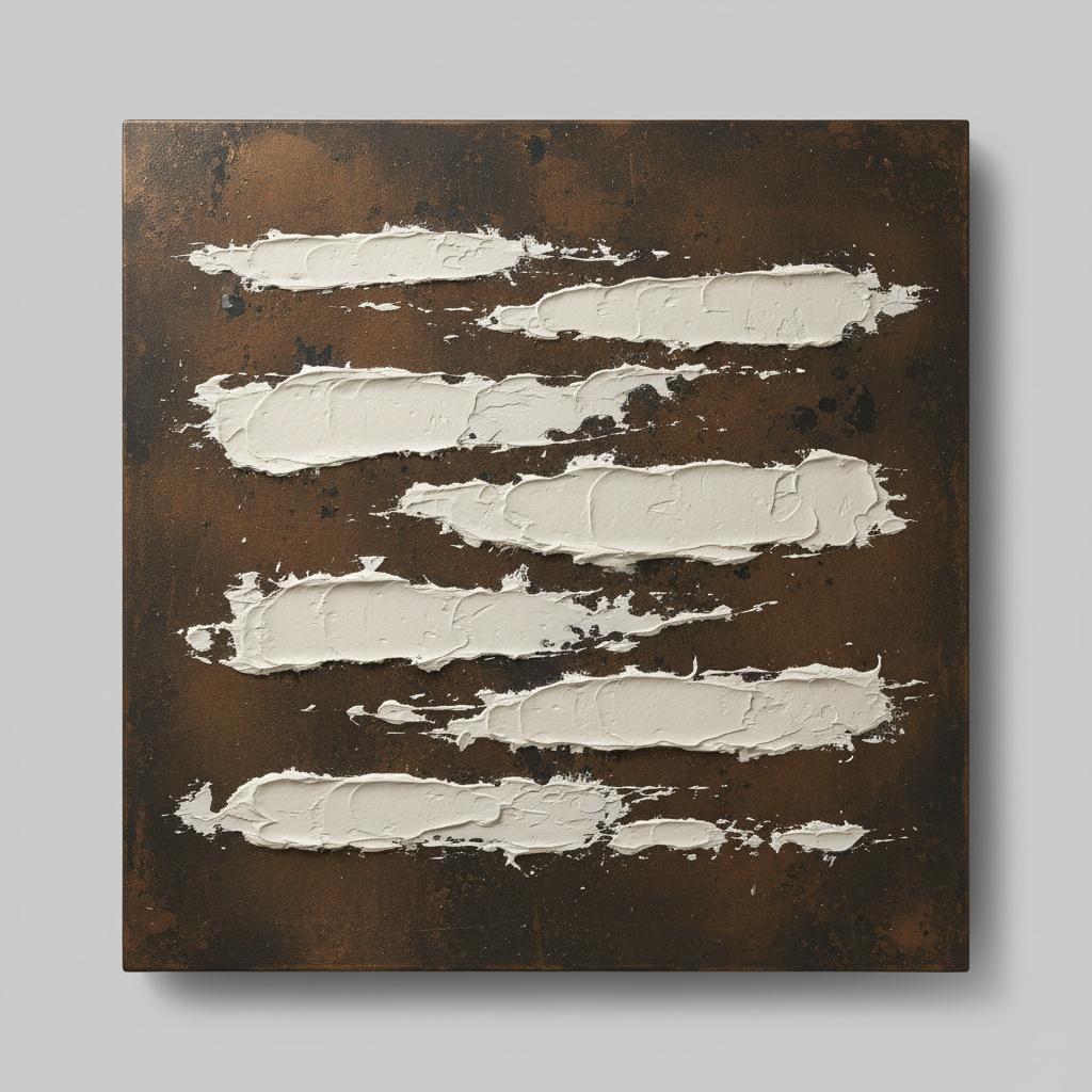 Monolithic Rhythms In Bronze And Cream: A Singular Study Of Impasto Texture — David Moreau