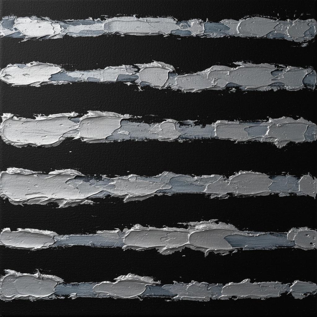 Monolithic Strata Of Argent Relief Emerging From A Somber Obsidian Abyss — David Moreau