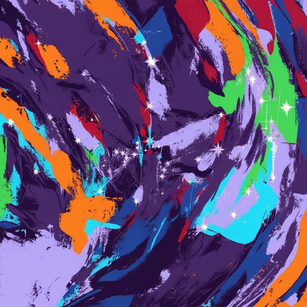 Celestial Swirl In Indigo: A Spontaneous Symphony Of Prismatic Light And Motion — Caroline Pelletier