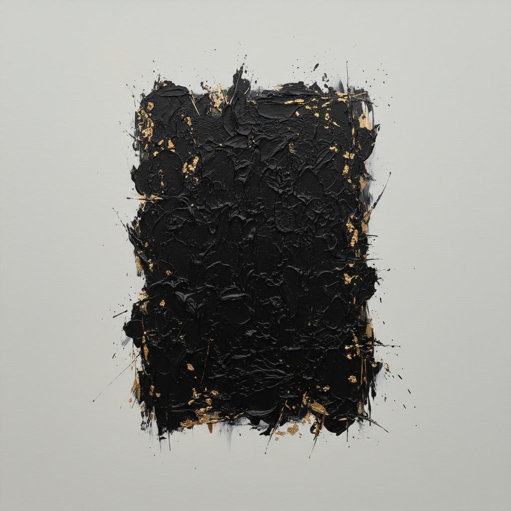 Obsidian Monolith With Gilded Veins In A State Of Eternal Fragmented Tension — David Moreau