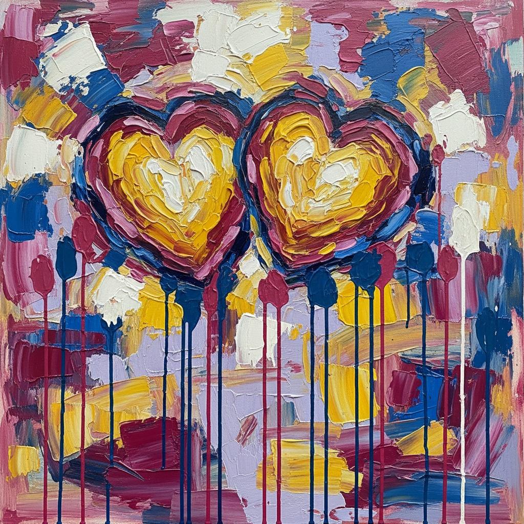 Gilded Hearts In Dissolution: A Sculptural Study Of Eternal Gold And Crimson — Christian Noiret