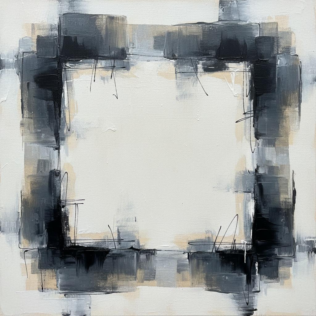 Fragmented Monolith: An Ethereal Void Within Textured Charcoal And Slate Shadows — Laurent Fabre