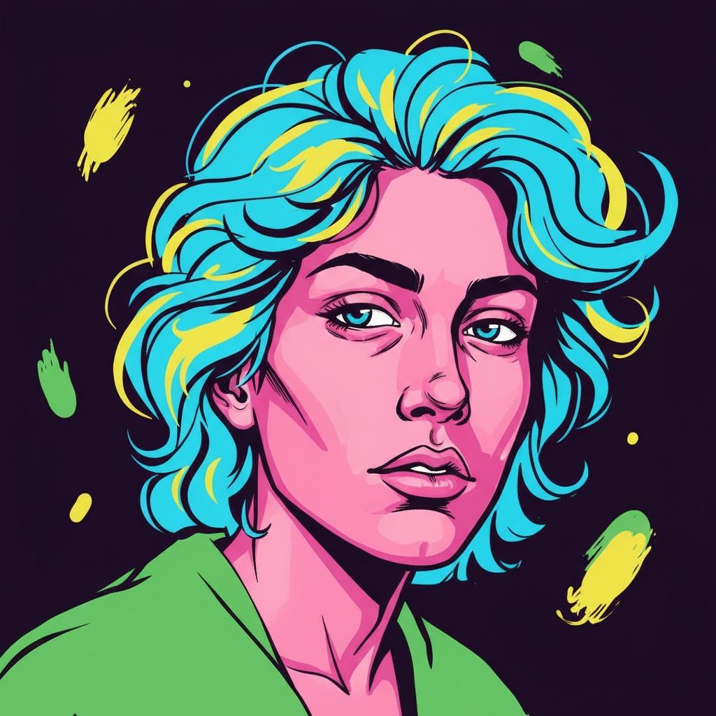 Neon Resonance: A Singular Vision Of Electric Cyan And Magenta Grace — Yann Lambert