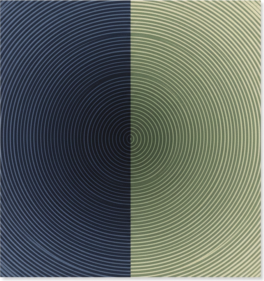 Concentric Echoes Between Midnight Blue And Verdant Silence, A Study In Geometry — Laurent Fabre
