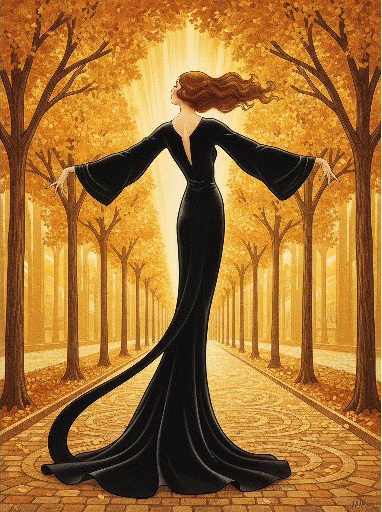 Golden Grove Silhouette In Amber Light — Valentin Laurent De Courcey