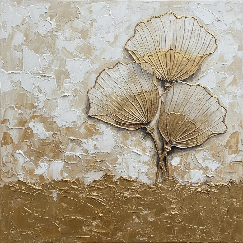 Gilded Botanical Relief: A Monumental Study In Sculptural Gold And Organic Form — David Moreau