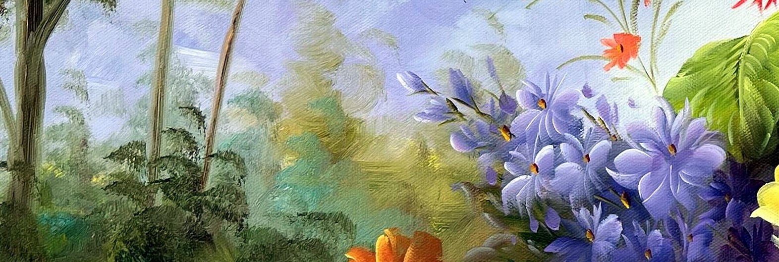 Vibrant Romanticist Floral Bouquet on Stone - detail