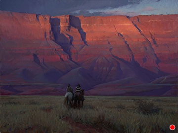 Riders Under Vermilion Cliffs — Jeremy Lipking