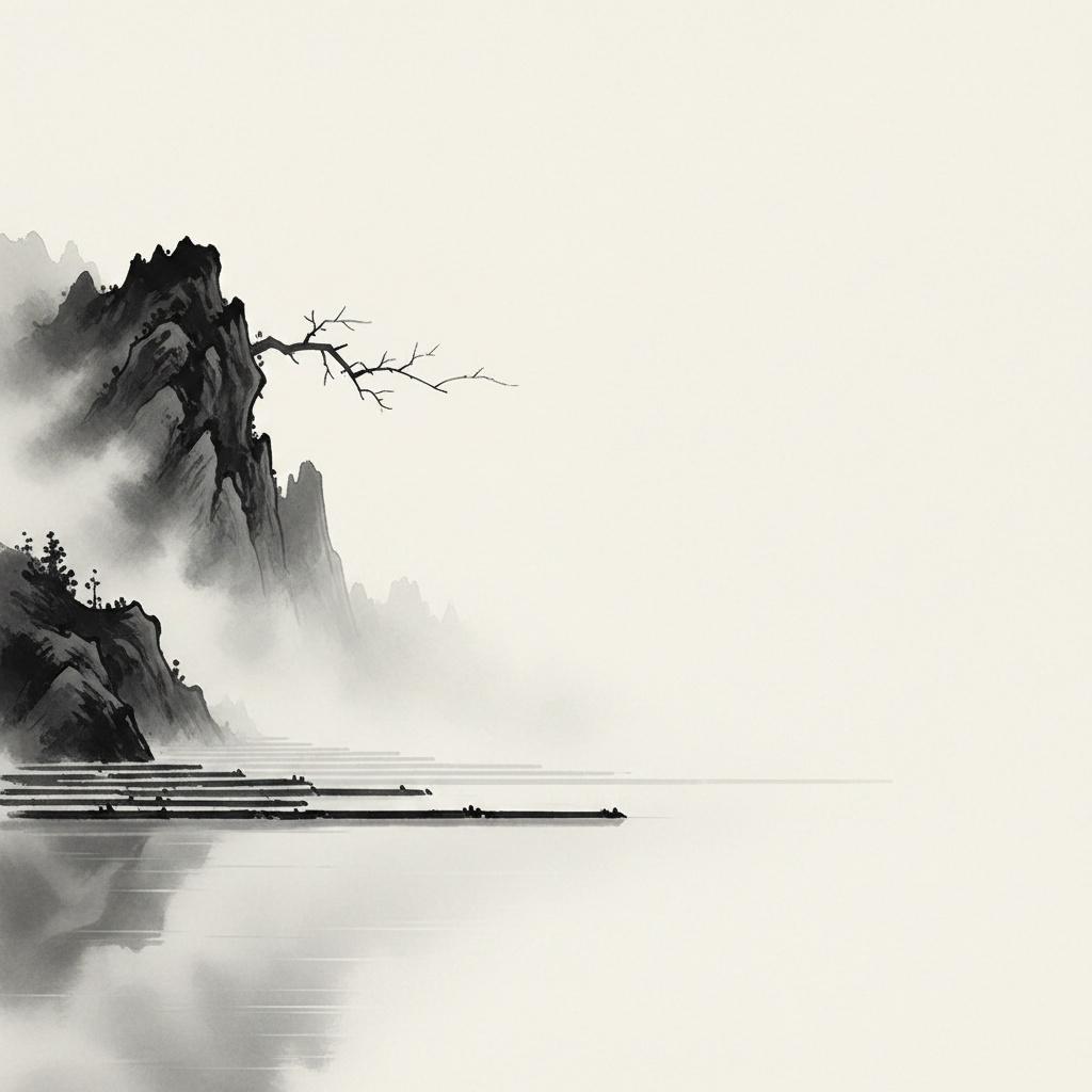 Ethereal Monoliths In Charcoal Mist: A Singular Study Of Silent Mountain Solitude — Laurent Garnier
