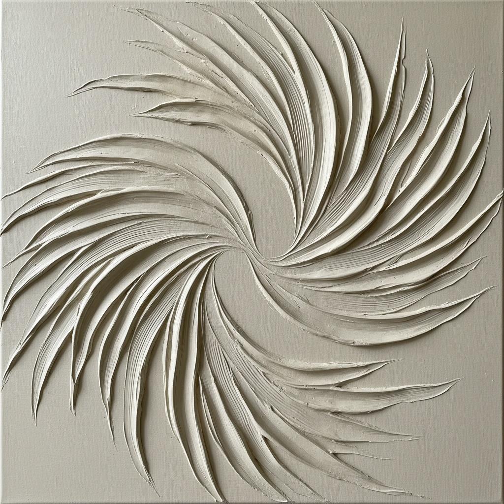 Ethereal Vortex In Greige: A Sculptural Study Of Radial Motion And Organic Form — David Moreau