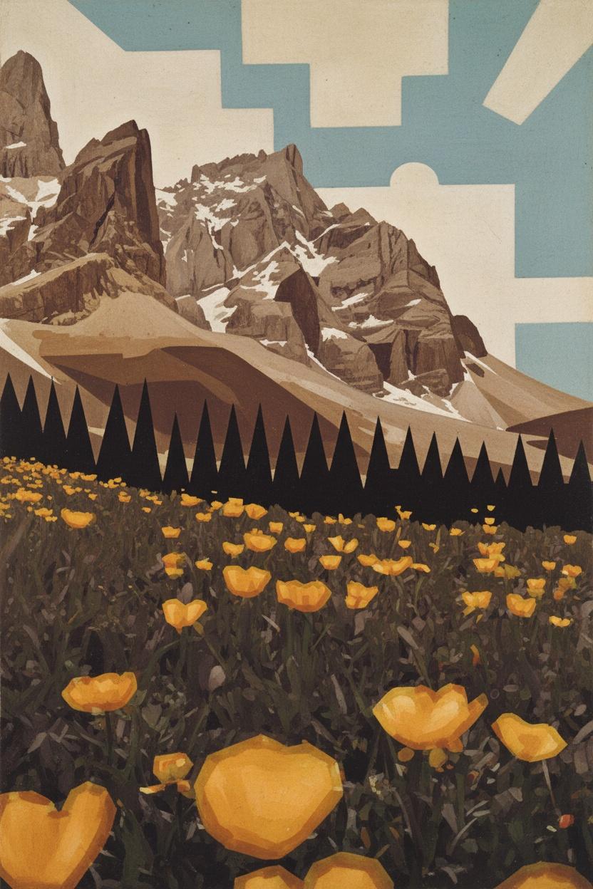 Geometric Alpine Bloom: A Study In Prismatic Silence — Cédric Thomas