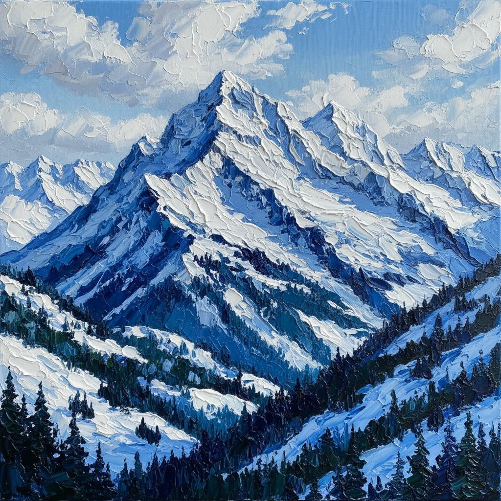 Monolithic Azure Peak: A Sculptural Study Of Eternal Frost And Alpine Shadows — Christian Noiret