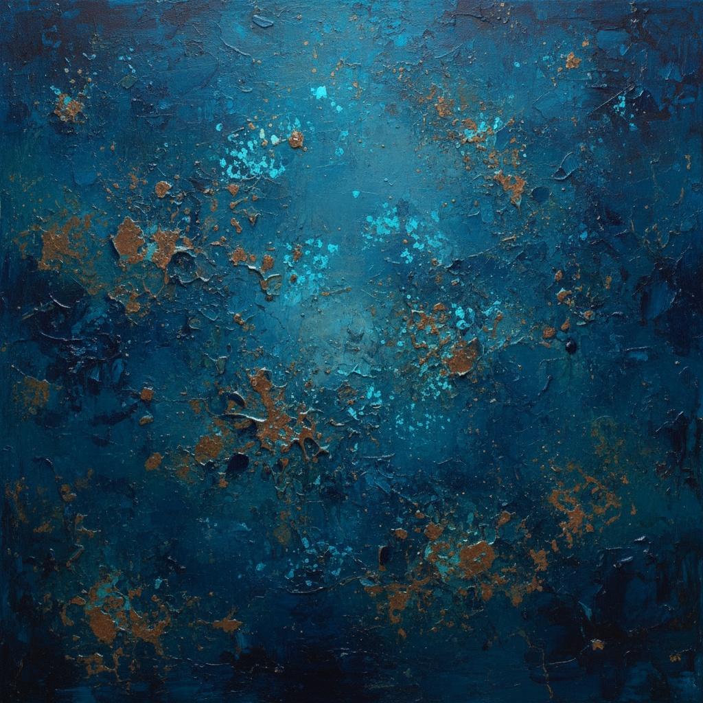 Celestial Resonance In Prussian Blue With Radiant Copper And Ethereal Cyan Core — Christian Noiret