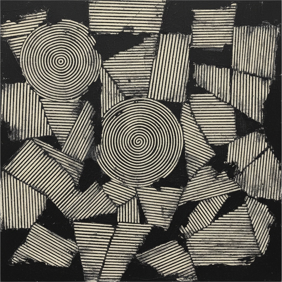 Fragmented Echoes In Monochrome: A Singular Study Of Rhythmic Geometric Shadows — Laurent Fabre