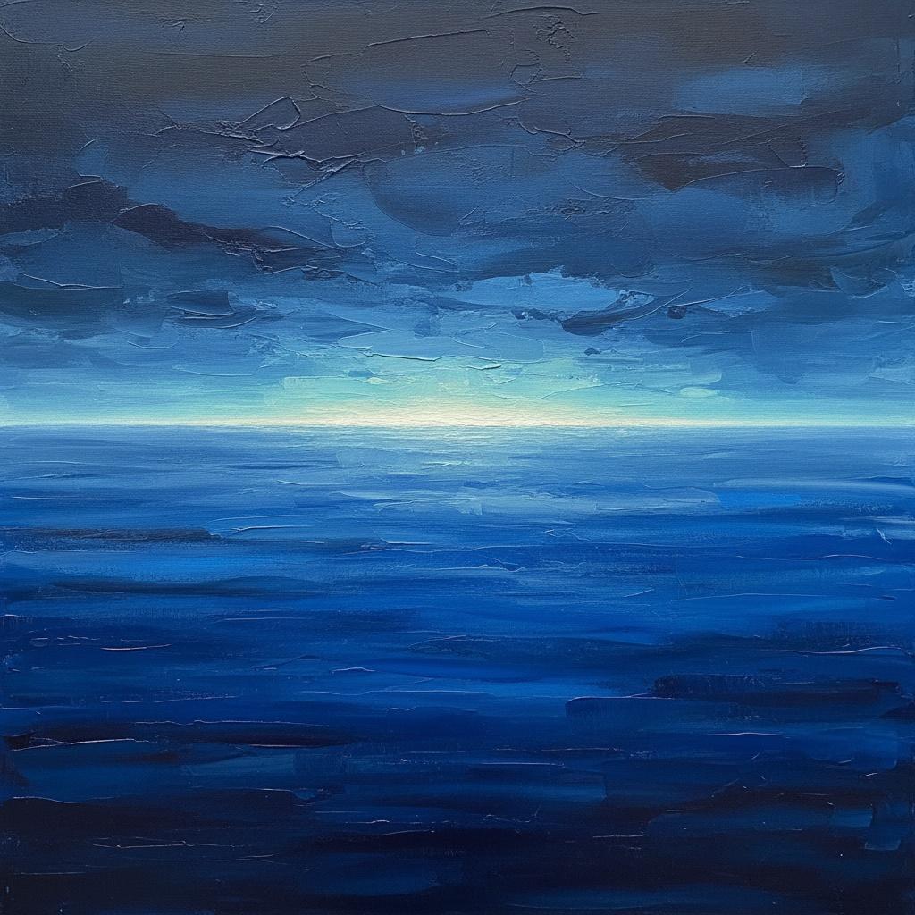 Where Indigo Heavens Meet Cerulean Depths At The Edge Of Light — Christian Noiret
